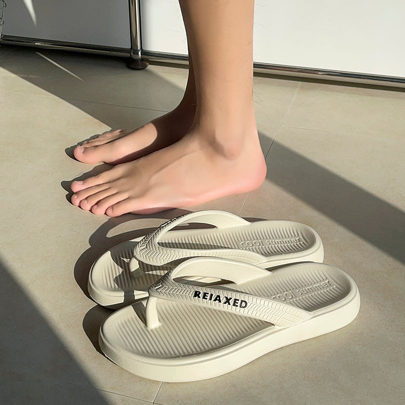 [EVA Unisex Slippers] Three-Color EVA Unisex Slippers - Non-Slip Thick-Sole Indoor/Outdoor Flip-Flops - Odor-Resistant Couple Style Footwear for Home, Bathroom & Shower Use - Simple Casual Women Shoes