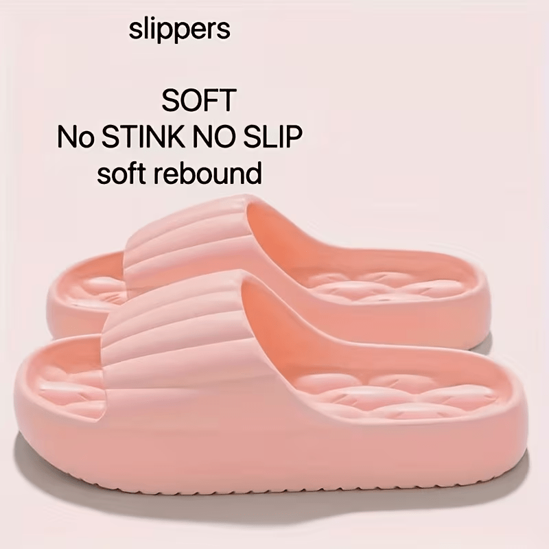 Unisex Solid Color Open-Toe Breathable Thick-Bottom Slippers, Comfortable Anti-Slip Durable Odor-Resistant EVA Slippers, Unisex Indoor Shoes