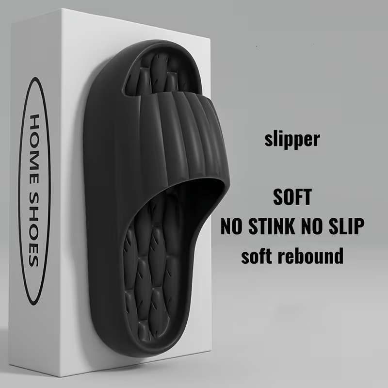 Unisex Solid Color Open-Toe Breathable Thick-Bottom Slippers, Comfortable Anti-Slip Durable Odor-Resistant EVA Slippers, Unisex Indoor Shoes