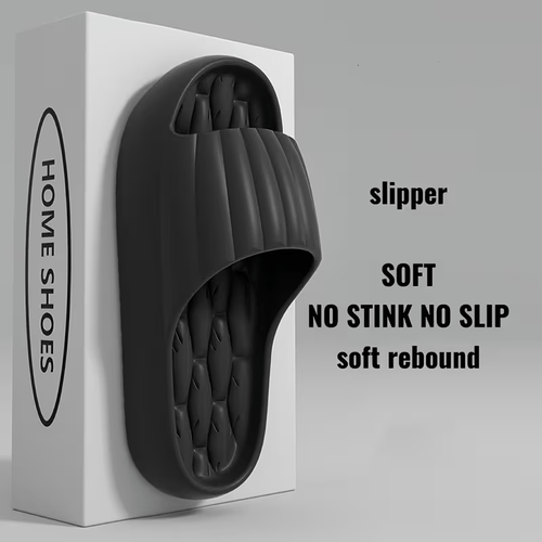 Unisex Solid Color Open-Toe Breathable Thick-Bottom Slippers, Comfortable Anti-Slip Durable Odor-Resistant EVA Slippers, Unisex Indoor Shoes