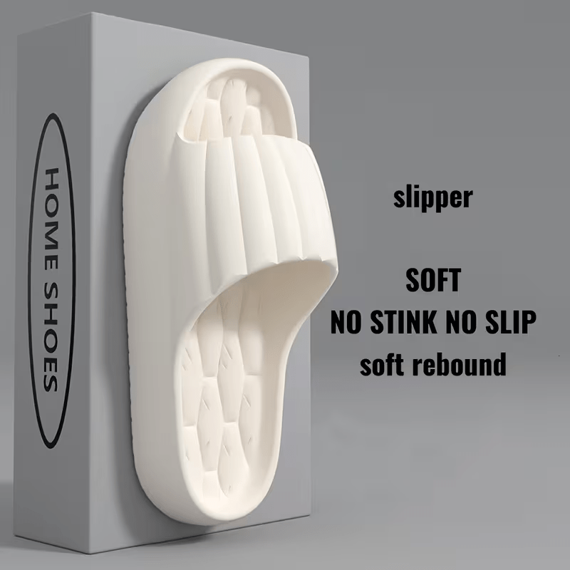 Unisex Solid Color Open-Toe Breathable Thick-Bottom Slippers, Comfortable Anti-Slip Durable Odor-Resistant EVA Slippers, Unisex Indoor Shoes