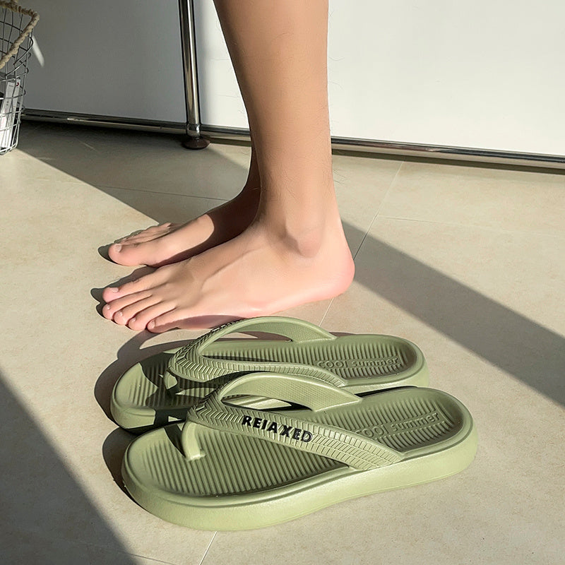 [EVA Unisex Slippers] Three-Color EVA Unisex Slippers - Non-Slip Thick-Sole Indoor/Outdoor Flip-Flops - Odor-Resistant Couple Style Footwear for Home, Bathroom & Shower Use - Simple Casual Women Shoes