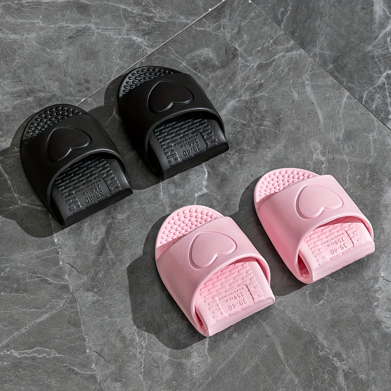 [Portable Foldable Lightweight] FZT Portable Travel Business Trip Slippers, Unisex Foldable Quiet Lightweight Couple's Bathroom Slippers for Women, Travel Beach Business Trip Hotel Shower Slippers for Men, Shoes with Randomly Shipped Heart and U-Shaped Pa