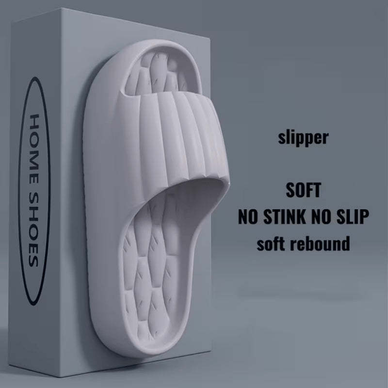 Unisex Solid Color Open-Toe Breathable Thick-Bottom Slippers, Comfortable Anti-Slip Durable Odor-Resistant EVA Slippers, Unisex Indoor Shoes